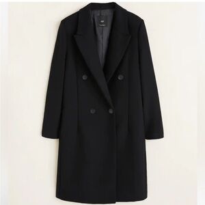 Mango black wool coat